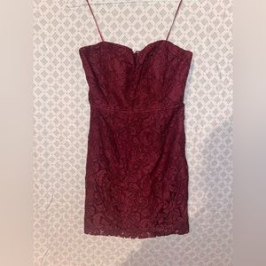 Strapless lace dress
